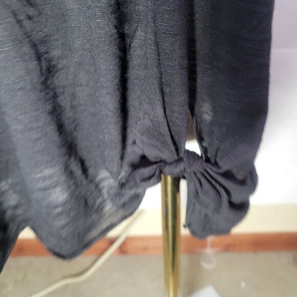 Miken Women Black Sleeveless V-Neck Knotted Hem Coverup Dress Size L - Picture 2 of 8